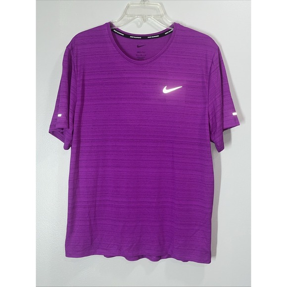 Nike Dri-FIT‎ Miler Running T-Shirt CU5992-551 Lght/Purple Men's Size medium NEW - Picture 1 of 9